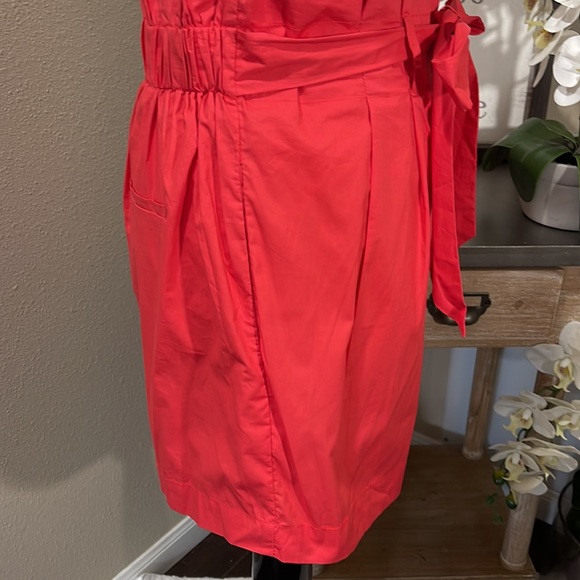 Red Paperbag Waist Shorts with Bow - Picture 3 of 6